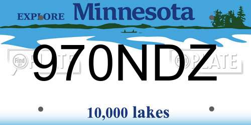 970NDZ Minnesota License Plate