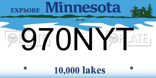 970NYT Minnesota License Plate