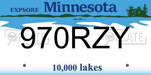 970RZY Minnesota License Plate