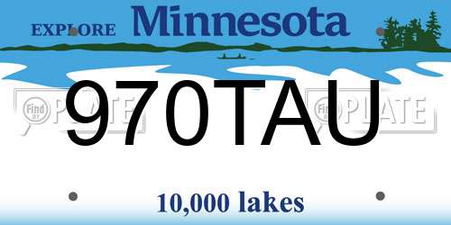 970TAU Minnesota License Plate