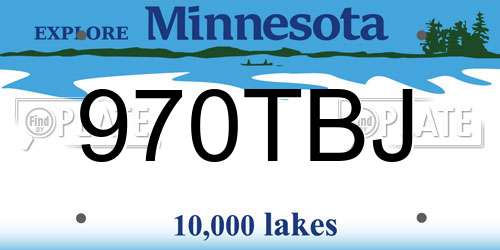 970TBJ Minnesota License Plate