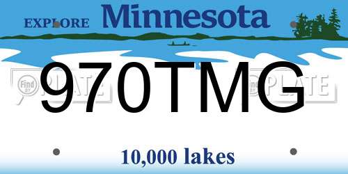 970TMG Minnesota License Plate