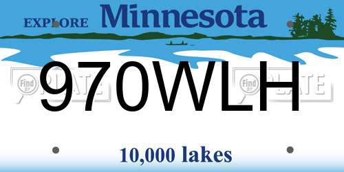 970WLH Minnesota License Plate