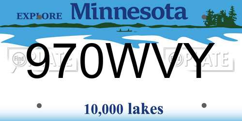 970WVY Minnesota License Plate