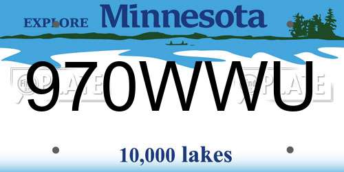 970WWU Minnesota License Plate