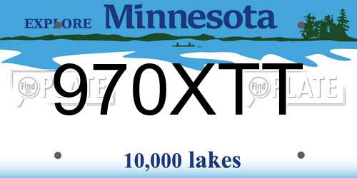 970XTT Minnesota License Plate