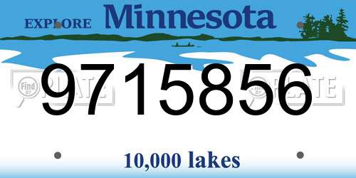 9715856 Minnesota License Plate