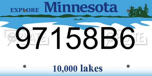 97158B6 Minnesota License Plate