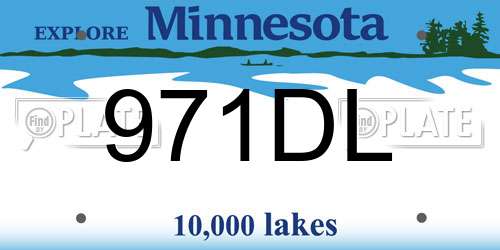 971DL Minnesota License Plate