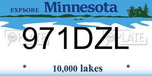 971DZL Minnesota License Plate
