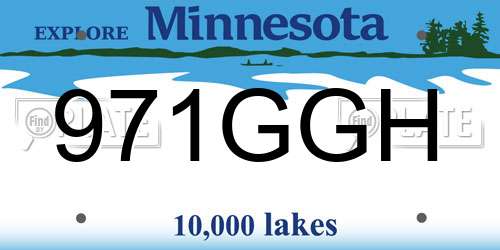 971GGH Minnesota License Plate