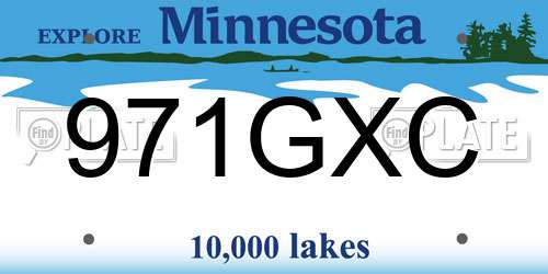 971GXC Minnesota License Plate