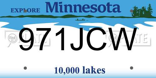 971JCW Minnesota License Plate