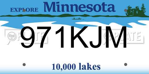 971KJM Minnesota License Plate
