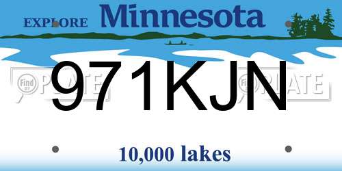 971KJN Minnesota License Plate
