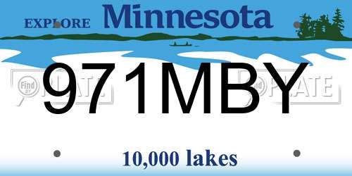 971MBY Minnesota License Plate