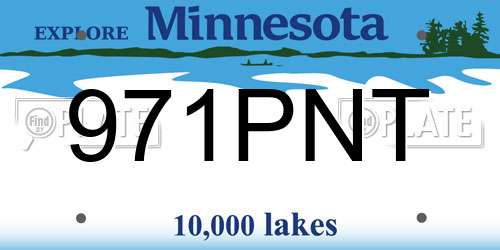 971PNT Minnesota License Plate