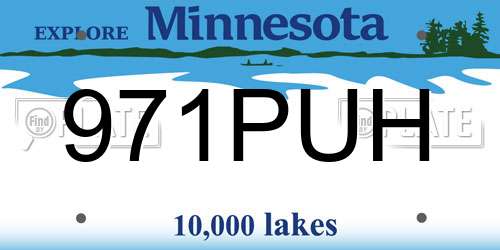971PUH Minnesota License Plate