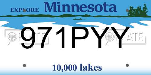 971PYY Minnesota License Plate