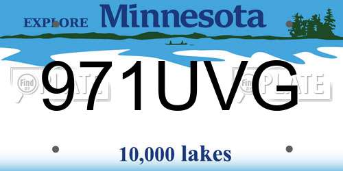 971UVG Minnesota License Plate