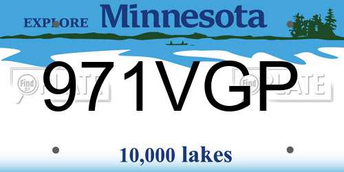 971VGP Minnesota License Plate
