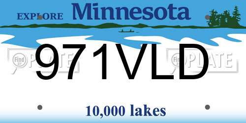 971VLD Minnesota License Plate