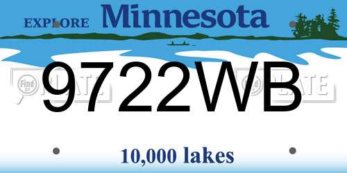 9722WB Minnesota License Plate
