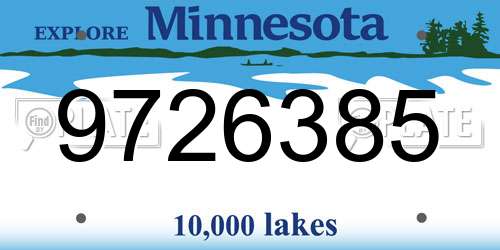 9726385 Minnesota License Plate
