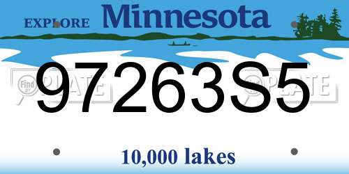 97263S5 Minnesota License Plate