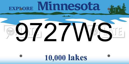 9727WS Minnesota License Plate