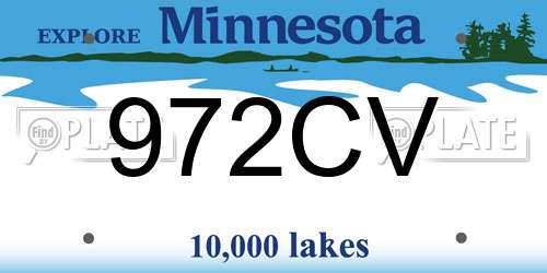 972CV Minnesota License Plate