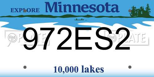 972ES2 Minnesota License Plate