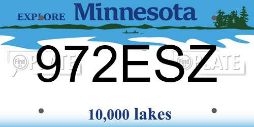 972ESZ Minnesota License Plate