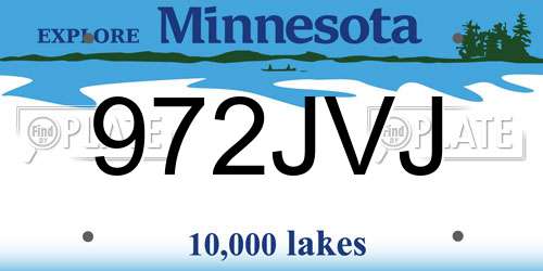 972JVJ Minnesota License Plate