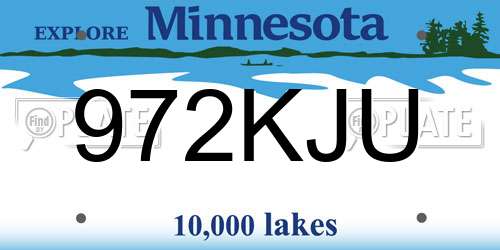 972KJU Minnesota License Plate