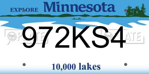972KS4 Minnesota License Plate