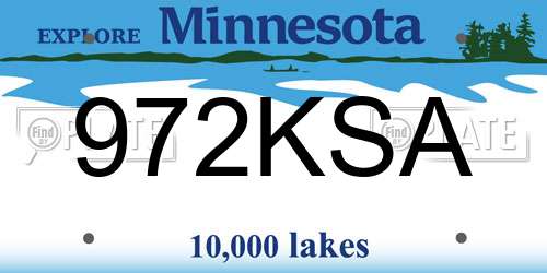 972KSA Minnesota License Plate