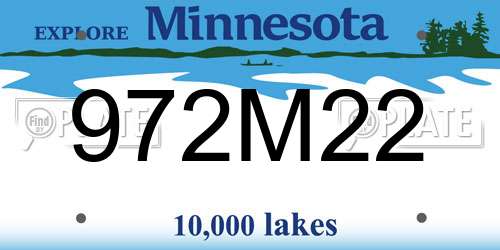 972M22 Minnesota License Plate