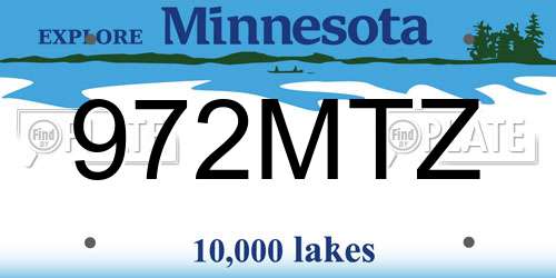 972MTZ Minnesota License Plate