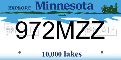 972MZZ Minnesota License Plate