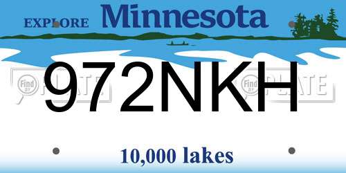 972NKH Minnesota License Plate