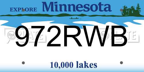 972RWB Minnesota License Plate