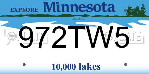 972TW5 Minnesota License Plate
