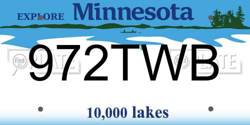 972TWB Minnesota License Plate