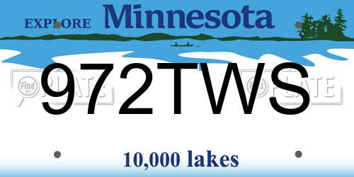 972TWS Minnesota License Plate