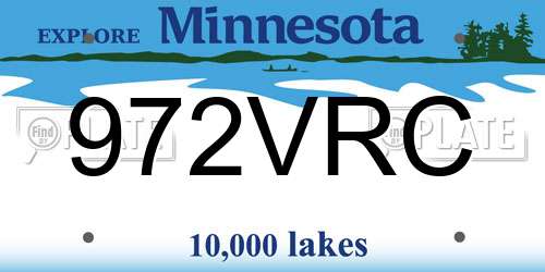 972VRC Minnesota License Plate