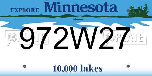 972W27 Minnesota License Plate