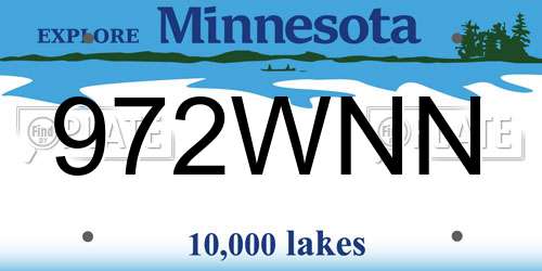 972WNN Minnesota License Plate