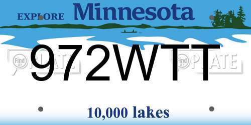 972WTT Minnesota License Plate