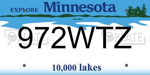 972WTZ Minnesota License Plate